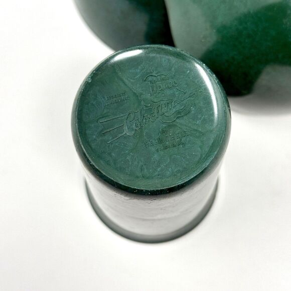 Vtg Color Flyte Creamer and Sugar Set & Juice Cup Branchell Forest Green Melmac - Picture 4 of 11